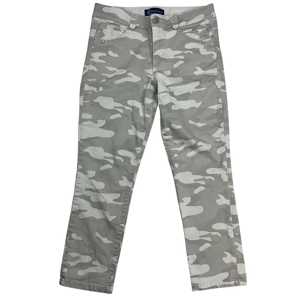Democracy “Ab”Solution Tummy Slimming Gray Camouflage Cropped Jeans Size 6P